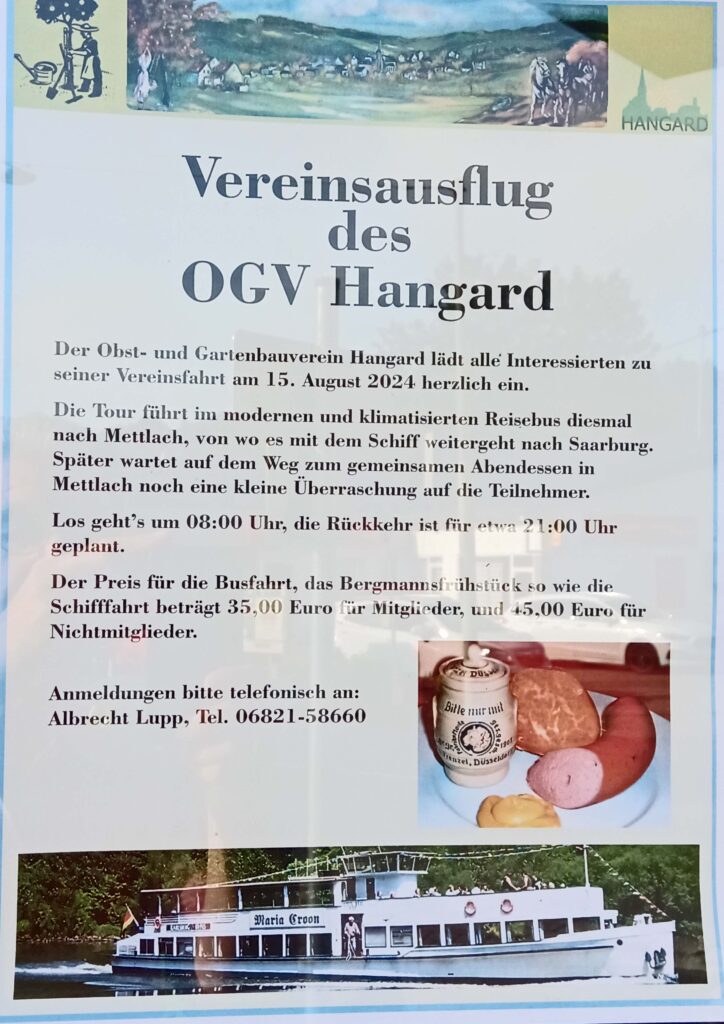 Vereinsausflug des OGV am 15.August 2024